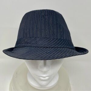Men's Navy Pinstripe Fedora Hat